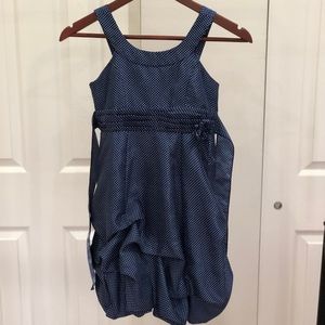 Dark blue pocka dot little girl’s dress